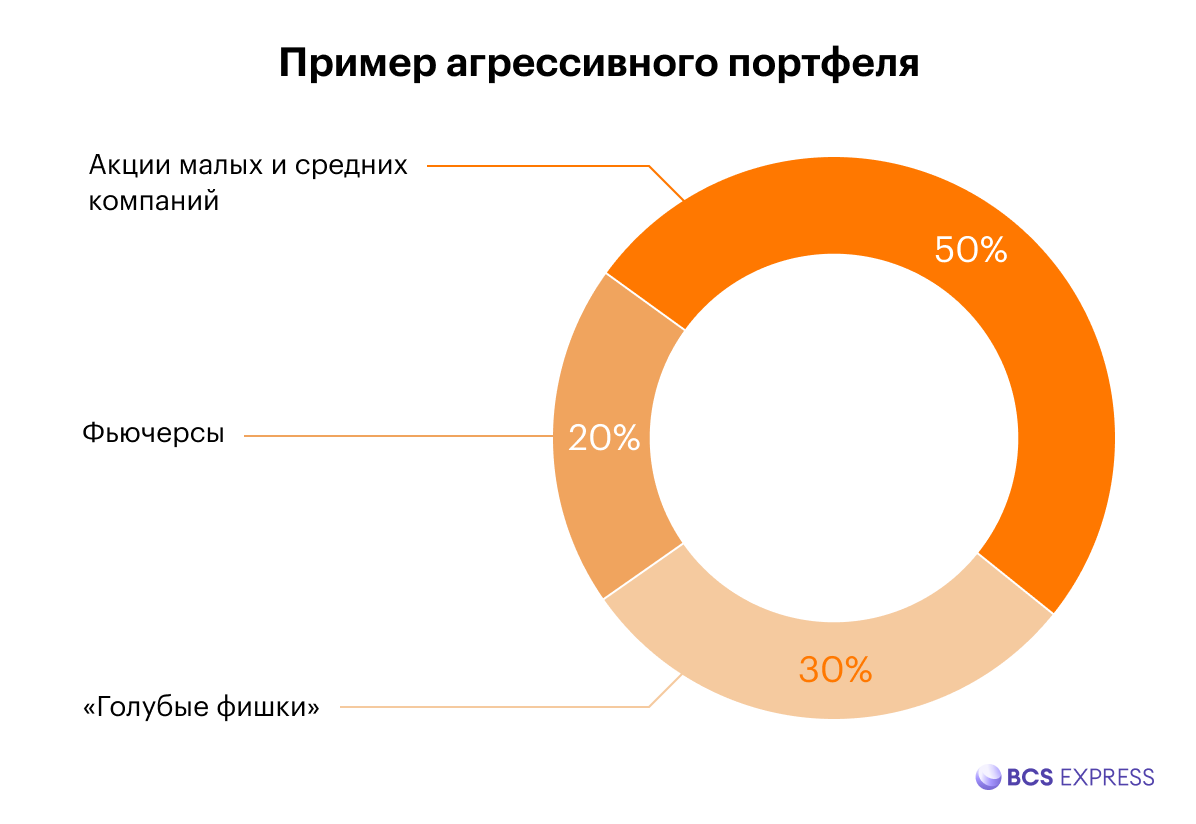 Агрессивный — включает акции быстро растущих компаний